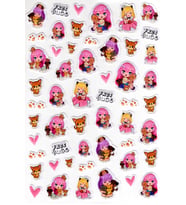 Sticker Kabartmalı A4 Boyutunda Stiker Defter, Planlayıcı Etiket-(lim555) - Kedili Kız