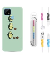 Realme C11 C21 C21Y C25Y C11 2021 Kılıf Kablo Koruma Spiral Silikon Avokadolar1352