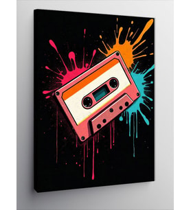Kanvas Tablo Renkli Kaset Grafiti