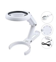 Northcity USB Şarj Edilebilir Katlanabilir Büyüteç 3.5X 10X 8 LED'li Taşınabilir Büyüteç