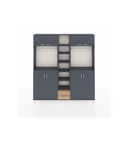 Arges Dolap 14 Raflı 2 Çekmeceli 2 Askılı 220x30x243 Antrasit-Antrasit/Çam