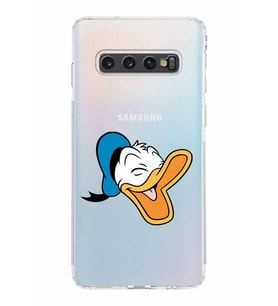 Samsung Galaxy S10  Kamera Korumalı Kapak Donald Duck Tasarımlı  Şeffaf  Kılıf