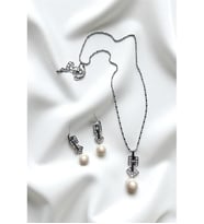 İNCİLİ TAŞLI BRİDE KOLYE KÜPE SET