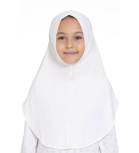 Beyaz Pratik Hazır Geçmeli Genç Tesettür Bone Sandy Kumaş Düz Hijab 2312_42