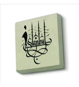 “İstanbul” Baskılı Doğaltaş  Magnet(KH-217)Buzdolabı Süsü