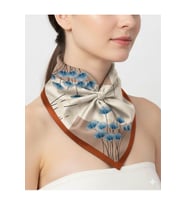 Tarzını Seç Kahverengi Ginkgo Fular / Bandana / Aksesuar 48x48 cm