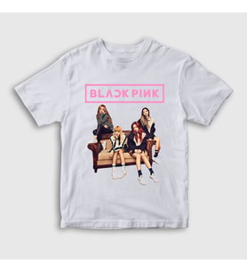 Presmono Unisex Çocuk Beyaz Band Blackpink T-Shirt 19298tt