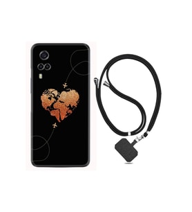 Vivo Y53s Kılıf Silikon Desen Boyun Askılı Plane Heart 1721