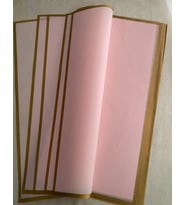 Çiçek Buket Kağıdı - Çiçek Ambalaj Kağıdı - Pembe - Altın Kenarlı -  58x58 cm - 5 Adet (Pembe)