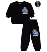 Civil Boys NYC Baskılı 2-5 Yaş Eşofman Takımı - Mavi (Siyah)