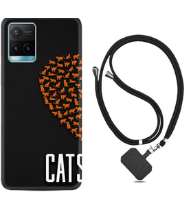 Vivo Y11S Y21S Y20 Y20S Y70 Kılıf Boyun Askılı Silikon Cats 1792