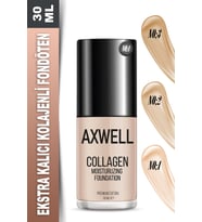 AXWELL PREMIUM EDITION COLLAGEN FOUNDATION ( KOLAJENLİ FONDÖTEN ) NEMLENDİRİCİ ETKİ 30 ML NO:1 (Krem)