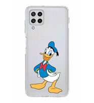 Samsung Galaxy M32  Kamera Korumalı Kapak Donald Duck Tasarımlı  Şeffaf  Kılıf