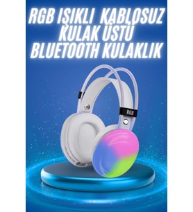 Rgb Işıklı Yüksek Ses Kaliteli Kablosuz Kulak Üstü Bluetooth Kulaklık (Çok Renkli)