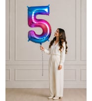 76 cm Renkli 5 Rakamı Helyumlu Balon