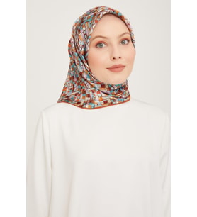 Armine Nostalji Serisi %100 Twill İpek Eşarp 9004D 07