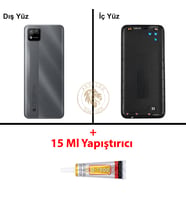 Oppo KAPAK Yapıştırıcı Realme C11 2021 Gri Yapıştırıcı B-7000 Yapıştırıcı Arka Kapak Arka Cam Batarya Kapağı Lazer Kesim Kapak Pil Kapağı Back Cover