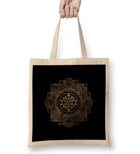 Sri Yantra Sri Chakra Bez Çanta Uzun Saplı
