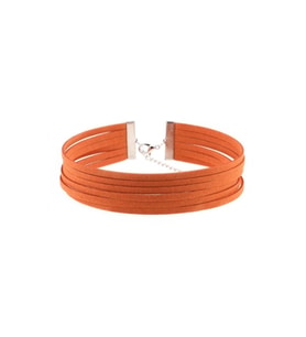 Turuncu Renk Kadın Süet Choker