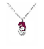 Göz Kırpan My Melody Figürlü Pembe Kolye – 60 cm Zincirli Kawaii Anime Takı (Gümüş)