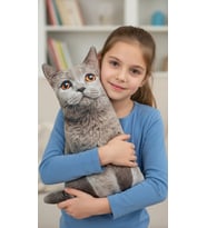 3d Dijital Baskılı Dekoratif Kedi Yastık Duman
