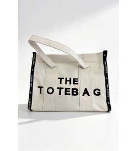 Krem Kanvas Kadın Tote Bag Büyük Boy Günlük Omuz ve Plaj Çantası