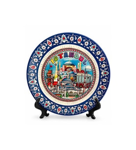 Kişiye Özel İstanbul Temalı Porselen Dekoratif Tabak 18 Cm - 18cm