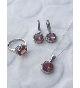 Sultanit Taşlı Gümüş Set