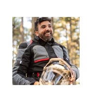 Motosiklet Montu Uzun Model 4 Mevsim Full Korumalı Maxdura Kumaş Aırbag Toruıng Mont Gri