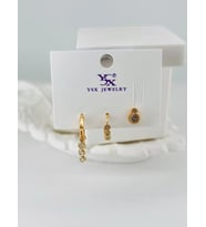 Zirkon Taşlı Üçlü Kombin Küpe - Kp00438