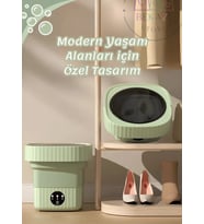MUCOSAN KATLANIR PORTATİF YENİ NESİL MİNİ ÇAMAŞIR MAKİNESİ 8 LT (Yeşil)