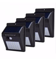 Pazariz 20 Led Fotoselli Solar Led Duvar Lamba Işık Sensörlü Güneş Enerji 4 Adet
