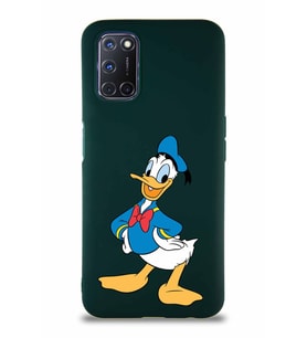 Oppo A52 Soft Premier Kapak Donald Duck-C Tasarımlı Silikon Kılıf - Yeşil (Şeffaf)