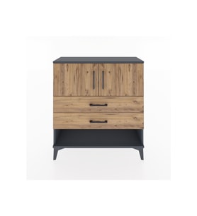 Arges Şifonyer 2 Raflı 2 Çekmeceli 2 Kapaklı 88x30x96 Antrasit-Çam