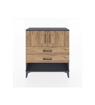 Arges Şifonyer 2 Raflı 2 Çekmeceli 2 Kapaklı 88x30x96 Antrasit-Çam
