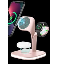 Pilelistore   YM-UD22 Kablosuz Şarj Masaüstü Set - Pembe