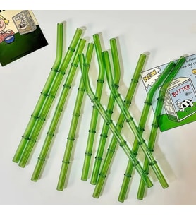Cam Pipet Bambu - Yeşilk 1 Adet