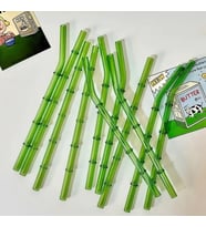 Cam Pipet Bambu - Yeşilk 1 Adet