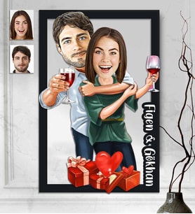 Kişiye Özel 3D  Ahşap Tablo Sevgililer Günü Hediyesi 30x40 -3