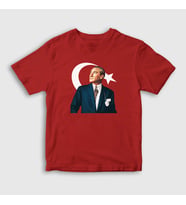 Presmono Unisex Çocuk Kırmızı 19 Mayıs 29 Ekim 23 Nisan Bayrak Atatürk T-Shirt 501409tt