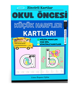 Küçük Harfler Çalışma Kartları (Laminasyonlu)