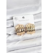 Vintage Model 316L Çelik Gold Renk Kadın Küpe 5886