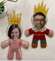 BK Gift Kişiye Özel Fotoğraflı Kral ve Kraliçe 2’li Bebek Yastık