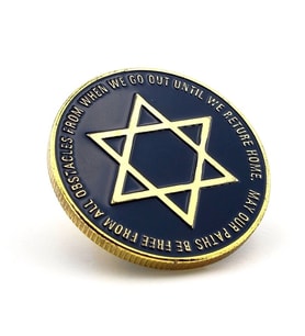 Altı Köşeli Davut Yıldızı Yazı Tura Sikke Metal Hatıra Şans Parası Coin CP016