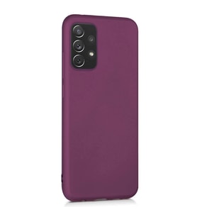 Vendas Samsung A52 Premier soft serisi yumuşak silikon kılıf + 5D Cam Ekran Koruyucu (Mürdüm)