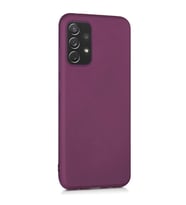 Vendas Samsung A52 Premier soft serisi yumuşak silikon kılıf + 5D Cam Ekran Koruyucu (Mürdüm)