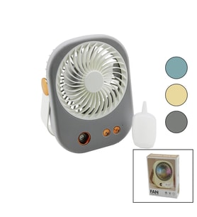 SU SPREYLİ USB MİNİ FAN 15.5X12CM MASA ÜSTÜ USB ŞARJLI 2İN1 KULP=TAŞIMA - DURUŞ 3 KADEME HIZ BJJ-566 (5343)
