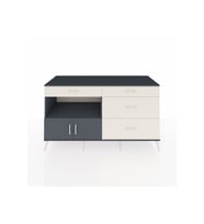 Kronos Konsol Tek Raflı 4 Çekmeceli 2 Kapaklı 176x59x99 Antrasit-Antrasit/Aytaşı