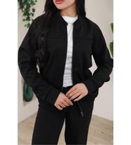 Bomber Kolej Süet Ceket (Siyah)