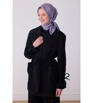 Etnik Desen Saf İpek Twill Eşarp  4308 (Lila)